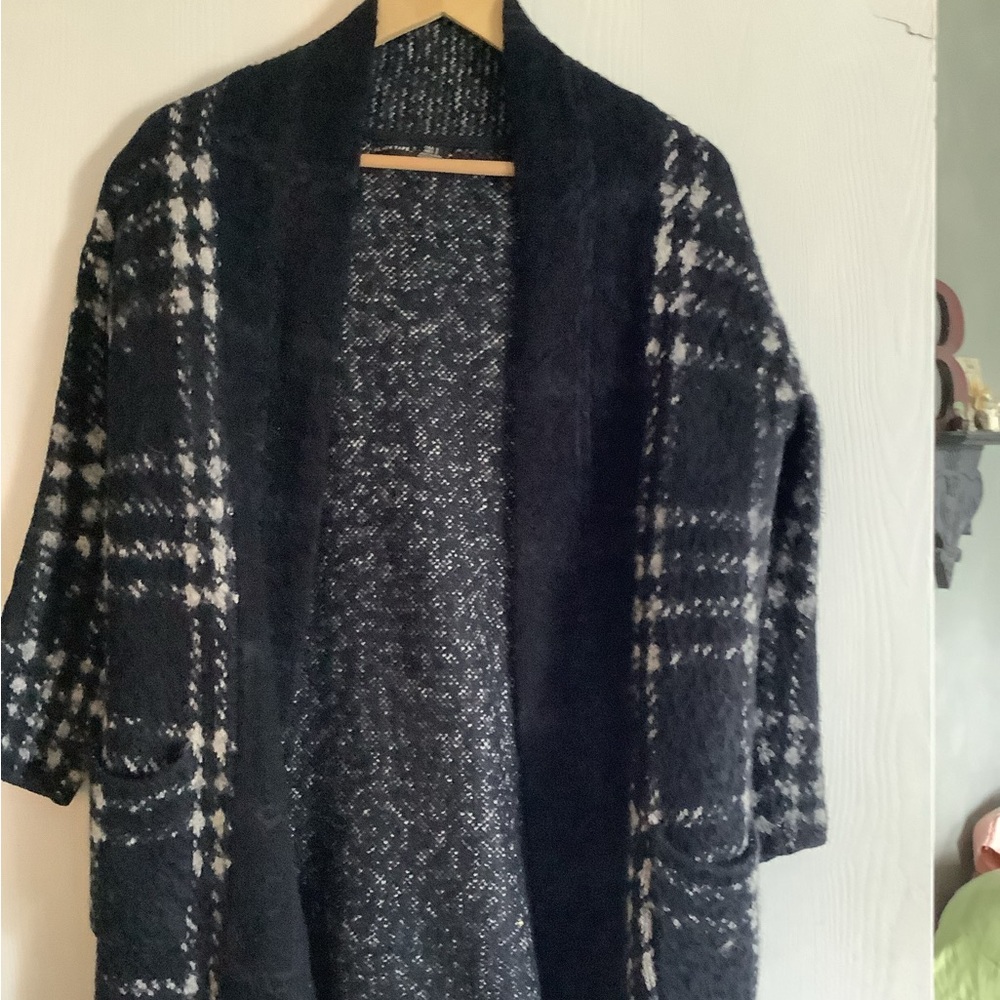 Black Tape Black and White Checkered Cardigan